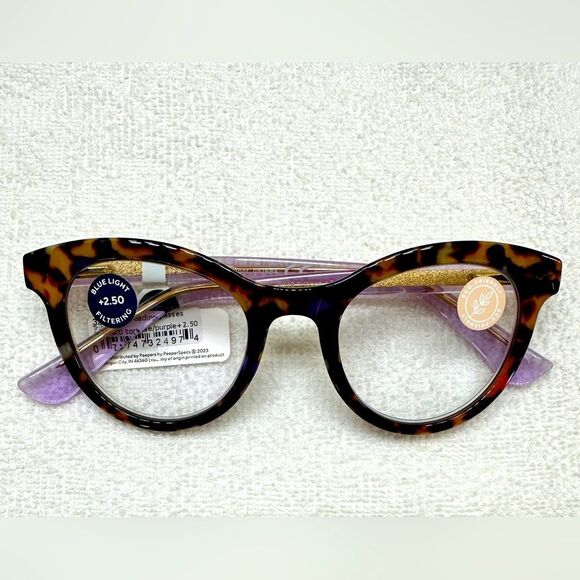 Peepers Readers Tribeca Peepfetti Purple Reading Glasses +2.50 • NEW WITH TAGS • - Picture 11 of 17